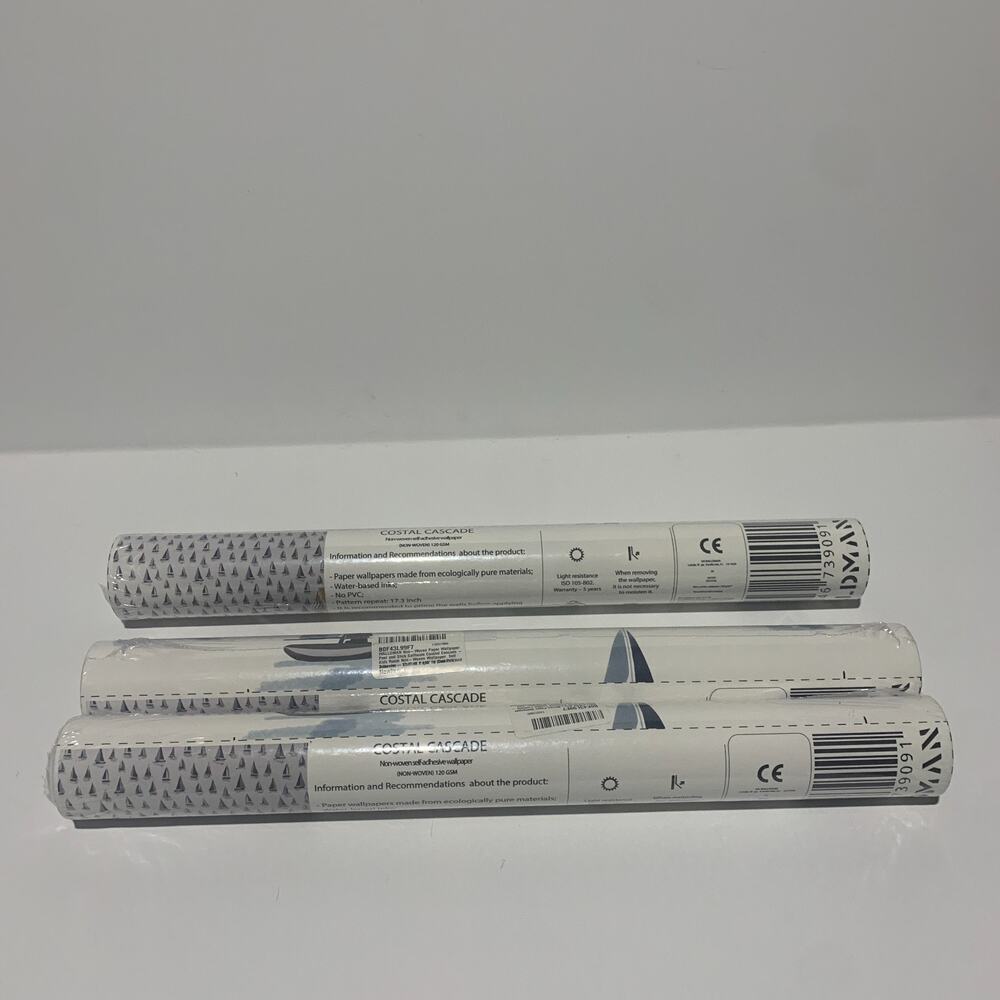 Costal Cascade 3 Rolls Non Woven Self Adhesive Sailboat Wallpaper - Picture 6 of 9